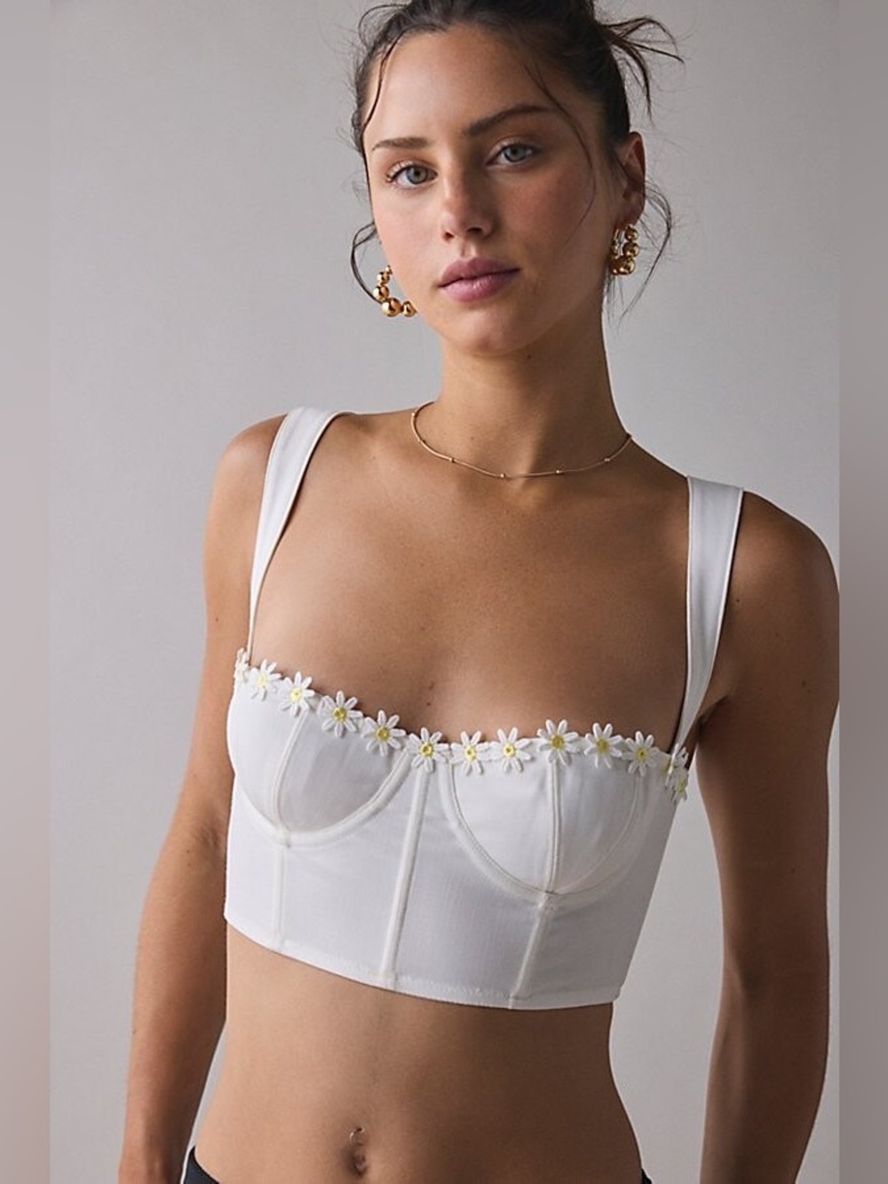Urban Outfitters Out From Under Gillian Daisy Applique Corset Top